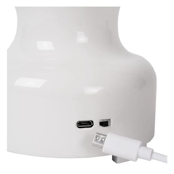 Lucide JASON - Lampe de table Rechargeable - Batterie/Piles - LED Dim. - 1x2W 3000K - 3 StepDim - Blanc - DETAIL 4